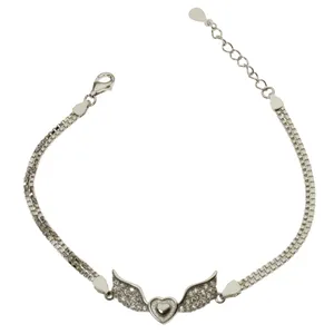 دستبند نقره طرح بال فرشته کد DN 20