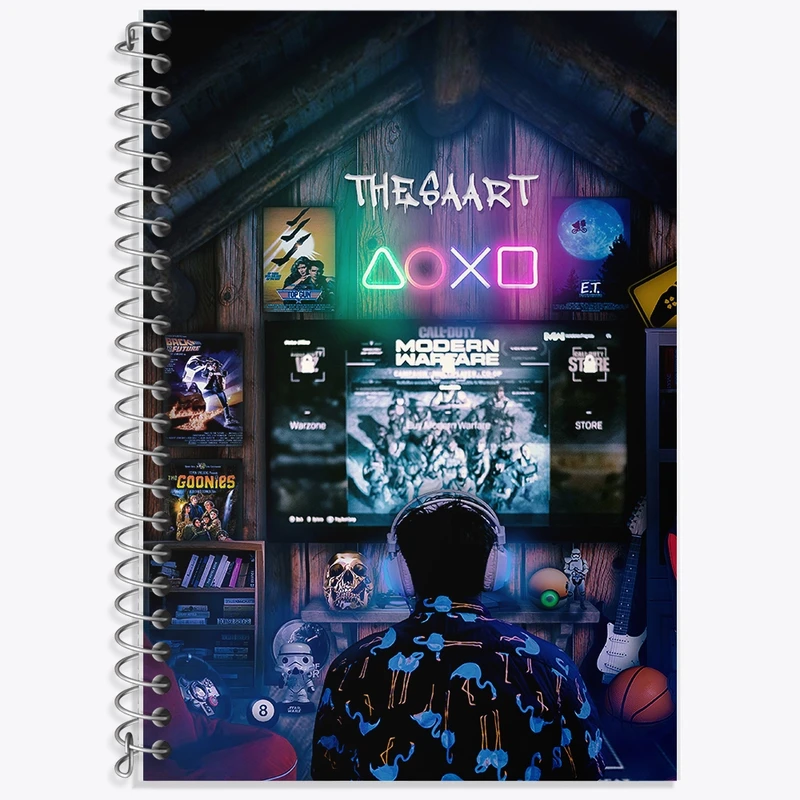 دفتر زبان 50 برگ خندالو مدل دو خط طرح Game کد F2492