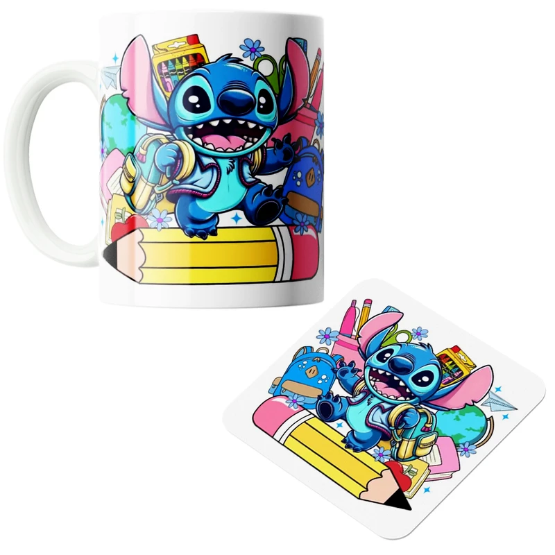 ماگ پاد آفرین مدل استیچ کد z249 به همراه زیر لیوانی