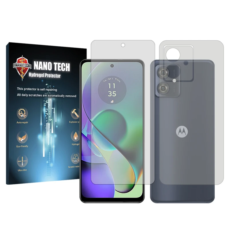 محافظ صفحه نمایش شفاف نانو تک مناسب برای گوشی موبایل موتورولا Moto G54 به همراه محافظ پشت گوشی