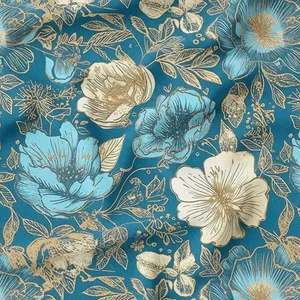 پارچه ملحفه پارچه باما مدل مخمل طرح گل شلوغ کد 5012233