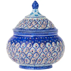 قندان مسی میناکاری شده اثر شیرازی طرح 1 سایز کوچک