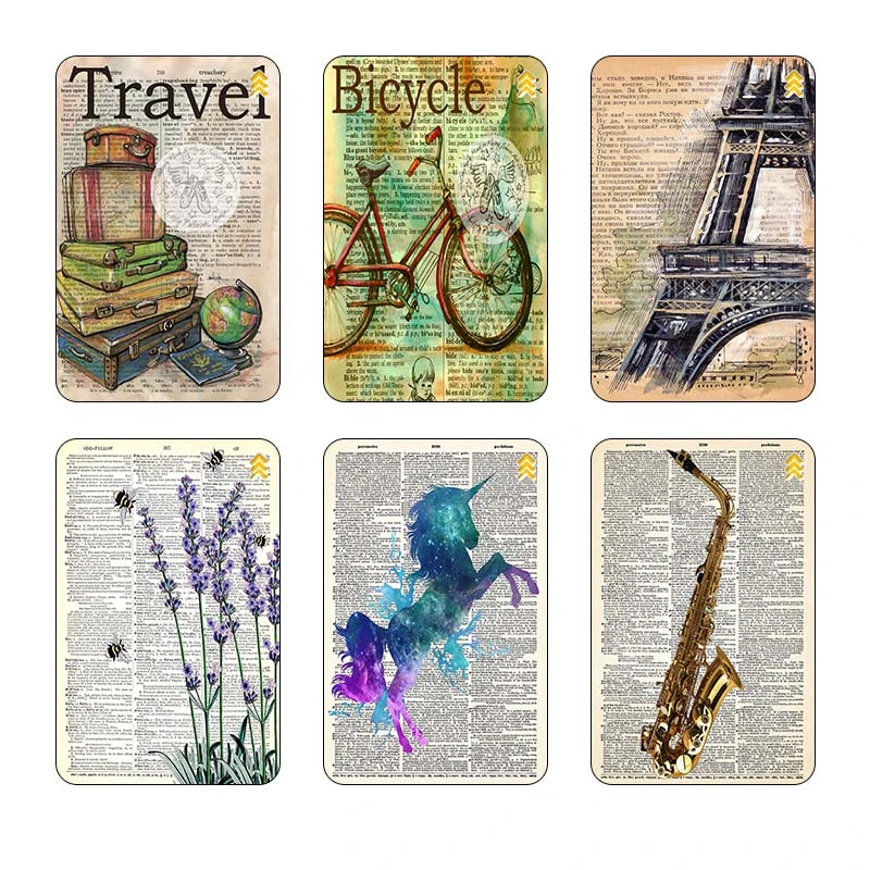 استيکر کارت کارنيکا طرح روزنامه وینتج Vintage Newspaper کد 65611 مجموعه 6 عددی