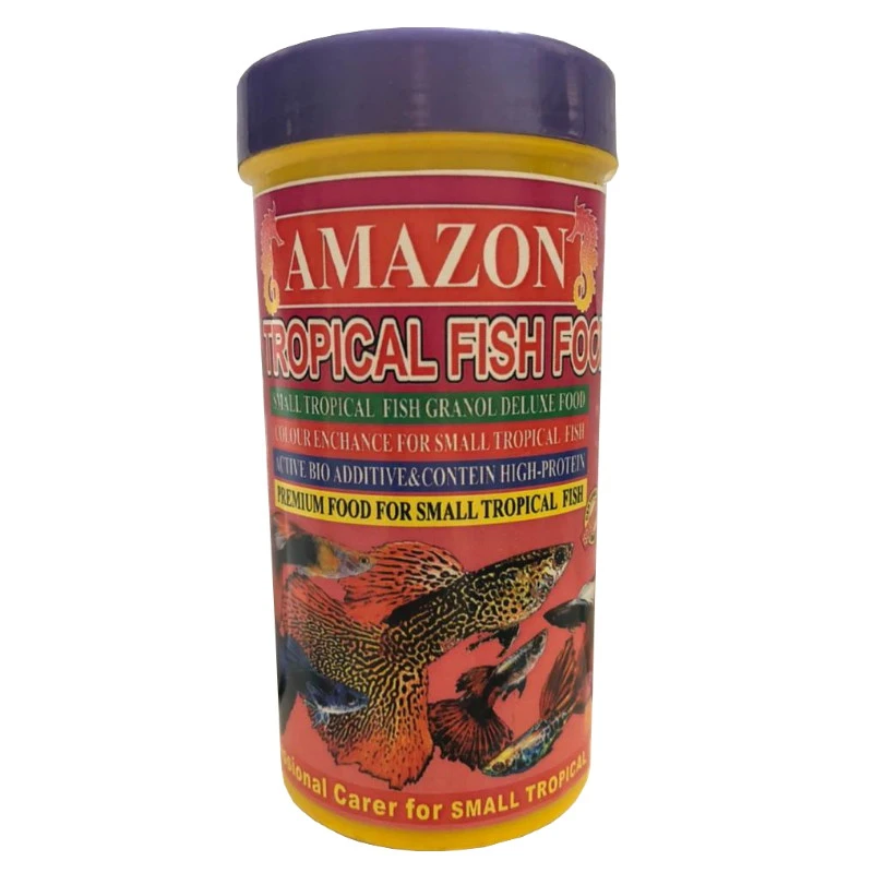 غذای ماهی آکواریوم آمازون مدل Tropical fish food وزن 120 گرم