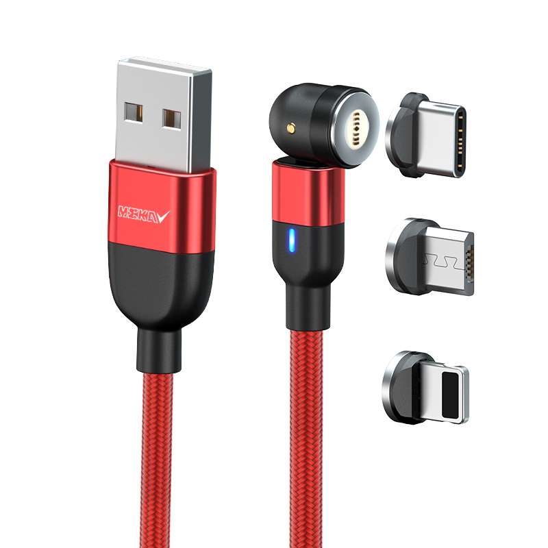 کابل تبدیل مغناطیسی USB به MicroUSB/USB-C/لایتنینگ مکا مدل MCUM7 طول 2 متر