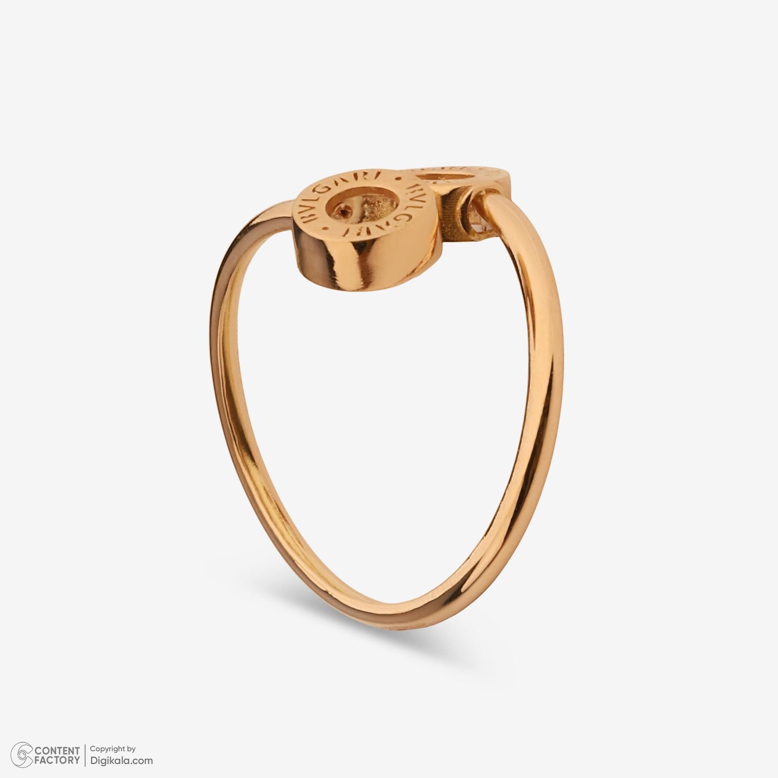 انگشتر طلا 18 عیار زنانه با طرح بولگاری حافا گلد مدل r022 سایز 56 -  - 3
