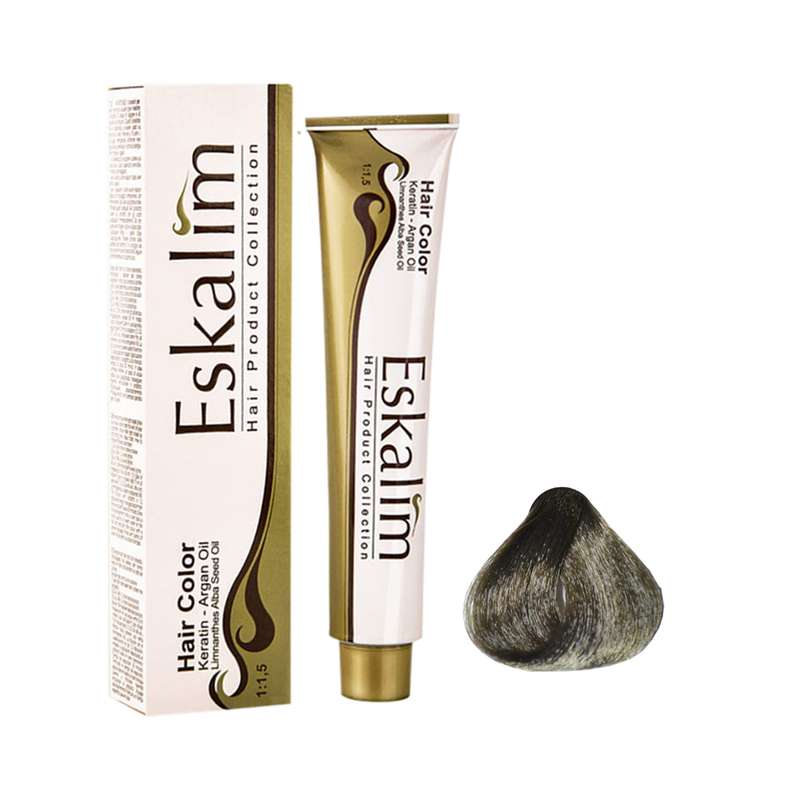 رنگ مو اسکالیم شماره 4.8 حجم 100 میلی لیتر رنگ قهوه ای زیتونی متوسط