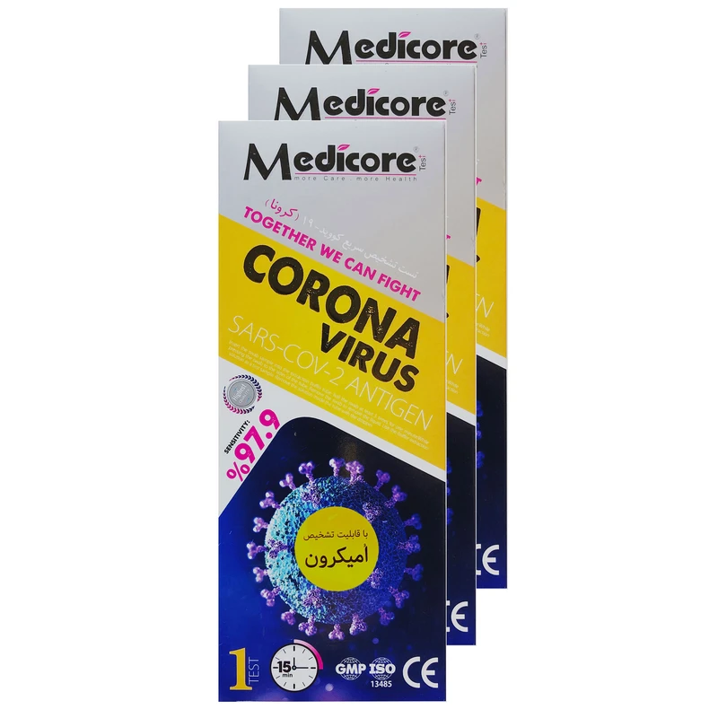 تست سریع کرونا مدیکور مدل ANTIGEN بسته 3 عددی
