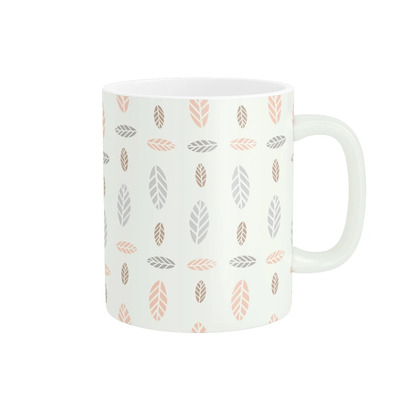 ماگ طرح برگ پترن مینیمال تم لایت کد 263