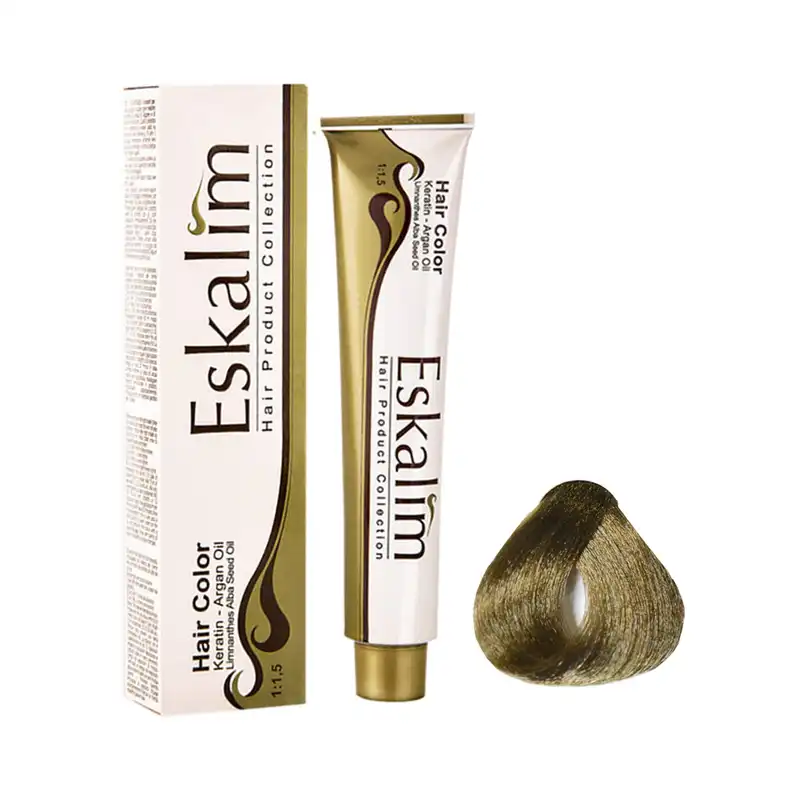 رنگ مو اسکالیم شماره 5.8 حجم 100 میلی لیتر رنگ قهوه ای زیتونی روشن