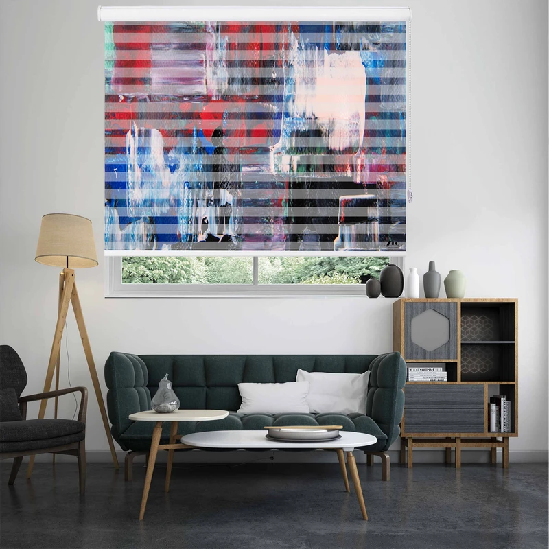 پرده زبرا زیو طرح watercolor-2 سایز 200x150 سانتی متر