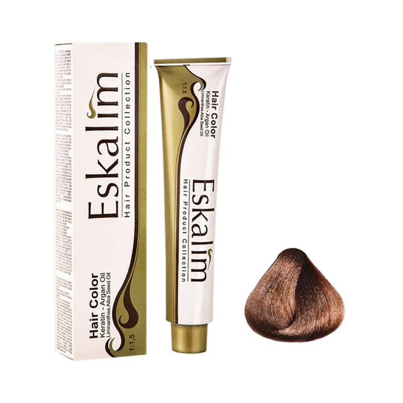 رنگ مو اسکالیم شماره 5.42 حجم 100 میلی لیتر رنگ قهوه ای فندقی روشن