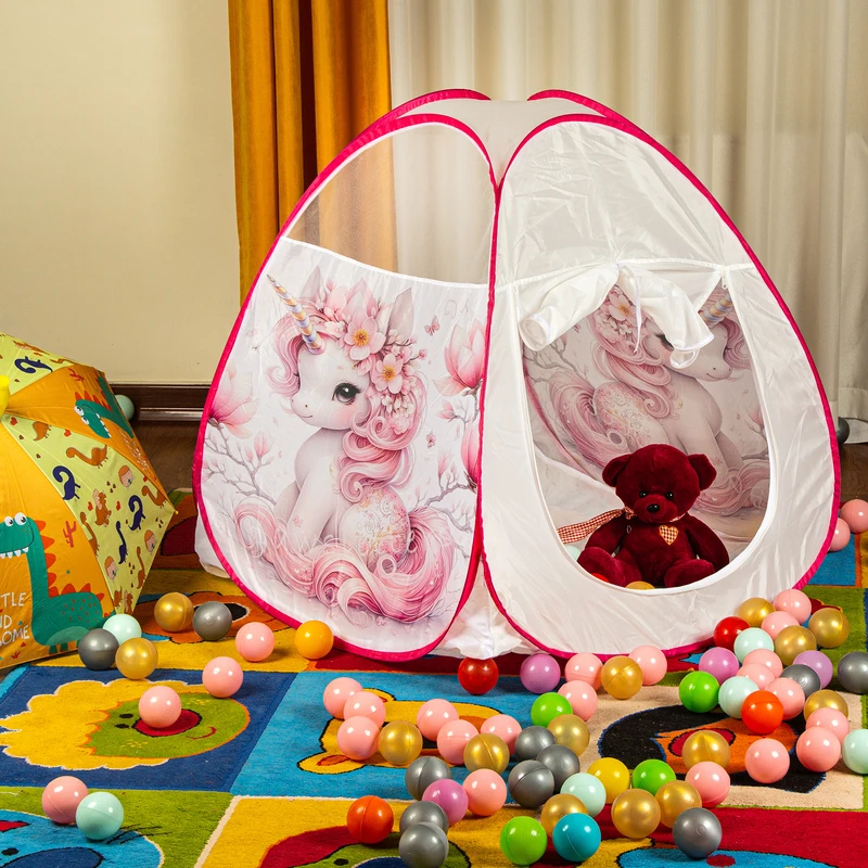 عکس شماره 2 : چادر بازی کودک مدل افرا طرح یونیکورن