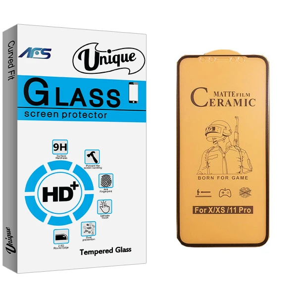 محافظ صفحه نمایش سرامیکی ای اف اس مدل Unique Glass مناسب برای گوشی موبایل اپل iPhone X