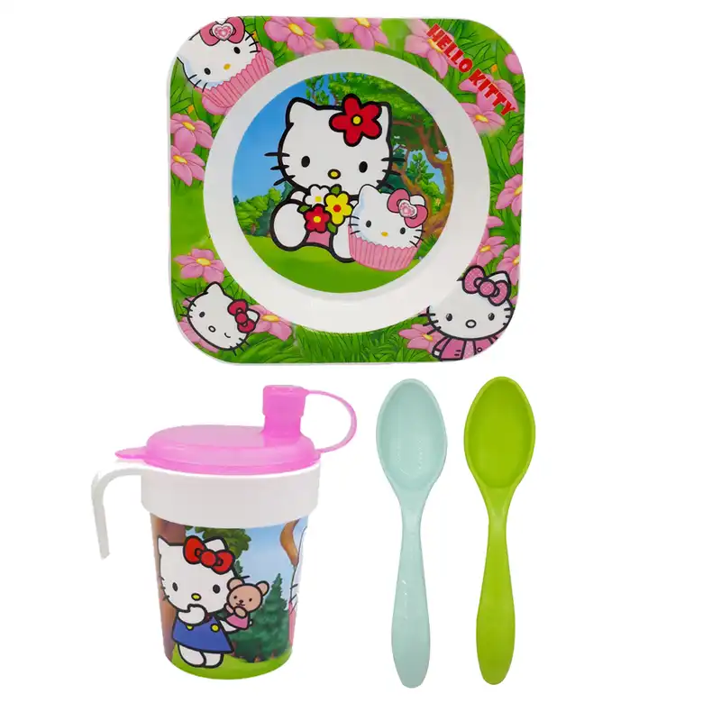 ظرف غذای 4 تکه کودک طرح کیتی کد mk549