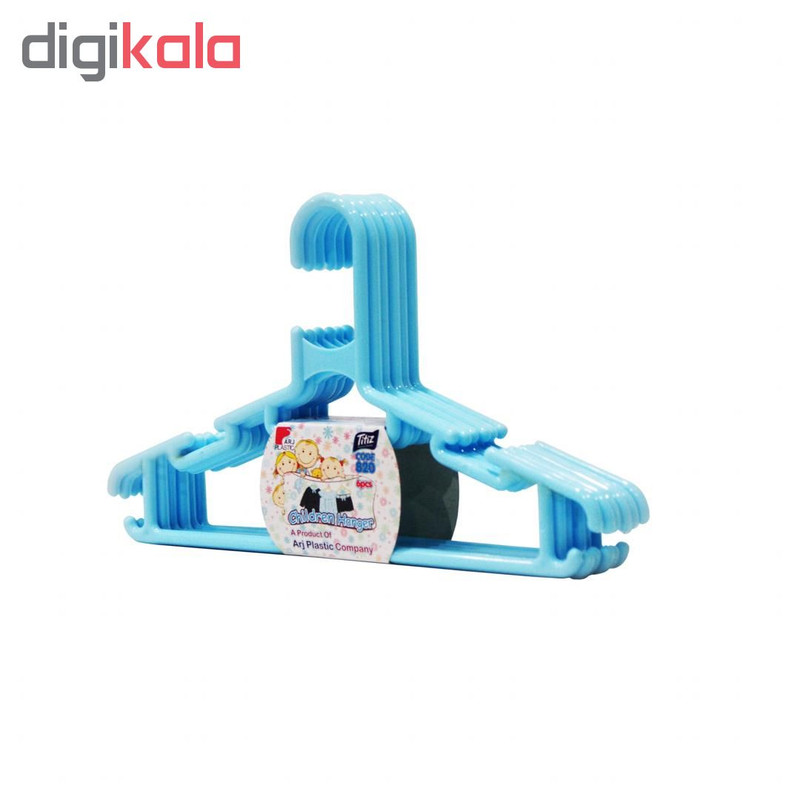 چوب لباس ارج پلاستیک کد 820 بسته 6 عددی