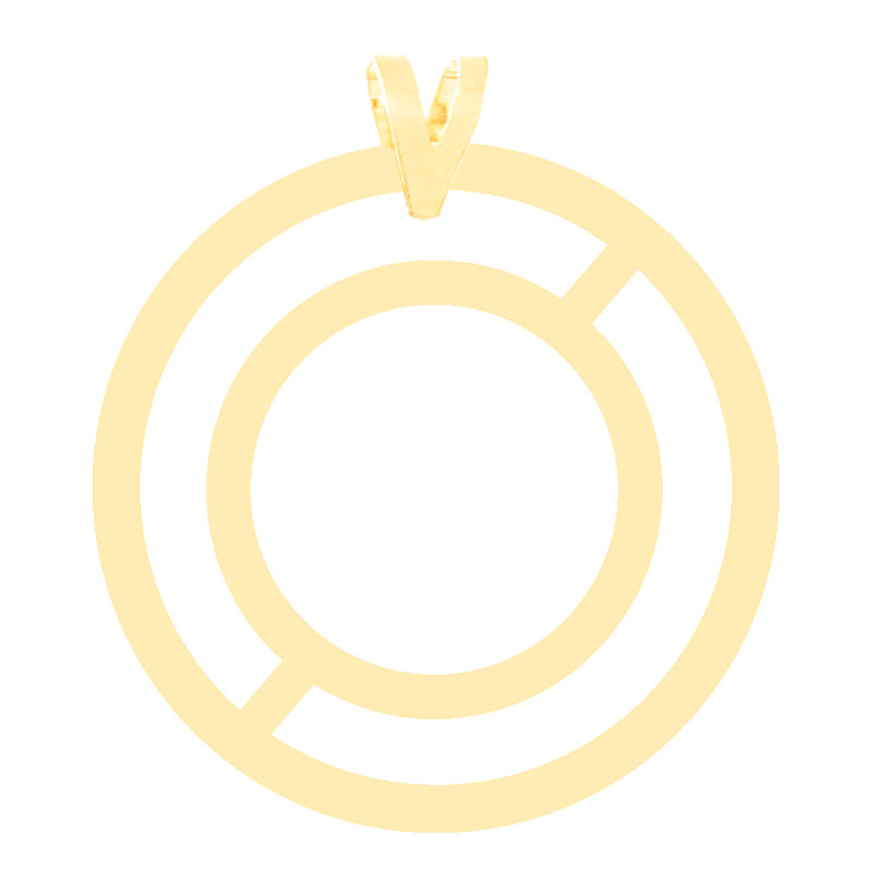 آویز گردنبند طلا 18 عیار زنانه کرابو طرح O مدل Kr3627