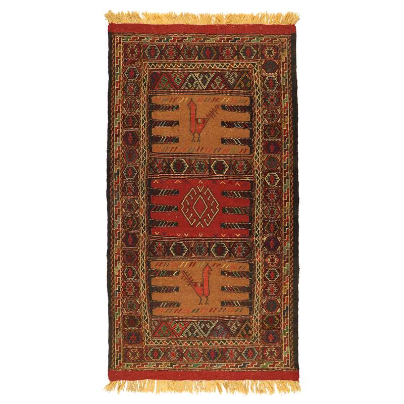 گلیم دستبافت دومتری طرح سفره کردی کد 1405164