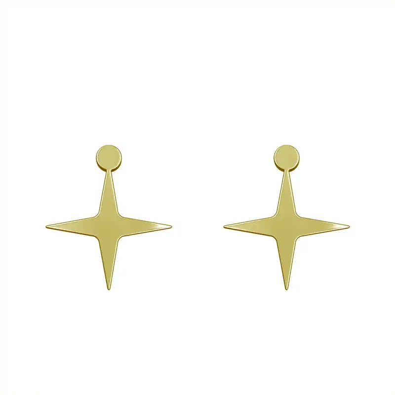 گوشواره طلا 18 عیار زنانه مدوپد مدل ستاره کد GA1-15397