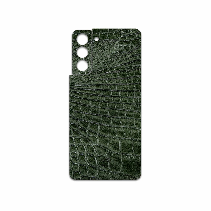 برچسب پوششی ماهوت مدل Green-Crocodile-Leather مناسب برای گوشی موبایل سامسونگ Galaxy S21 5G