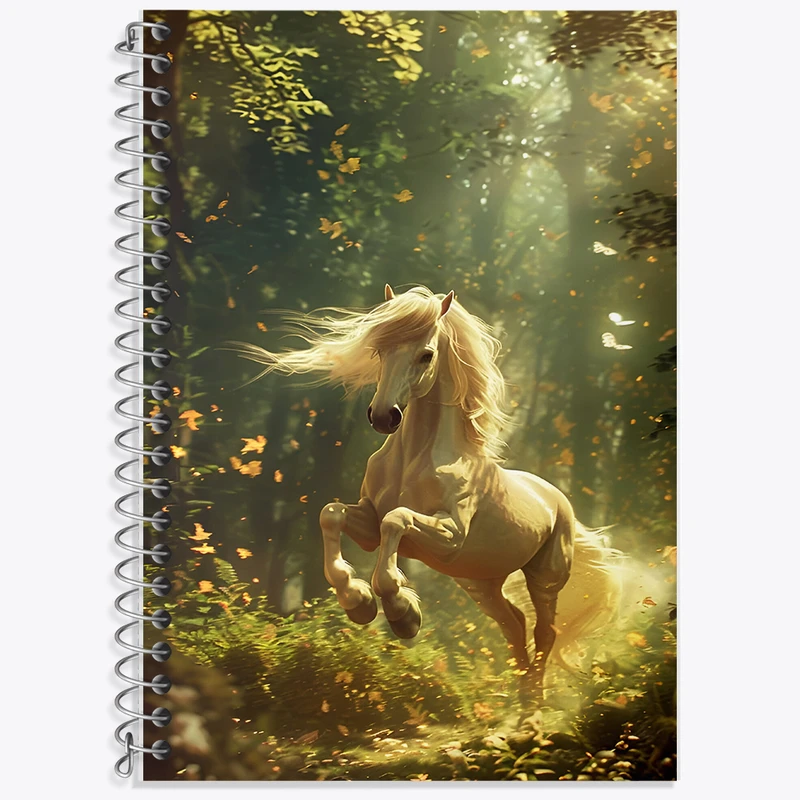 دفتر زبان 50 برگ خندالو مدل دو خط طرح اسب سفید کد F5893