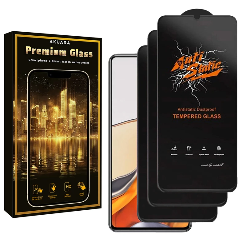 محافظ صفحه نمایش آکوآرا مدل Antis3-Premium مناسب برای گوشی موبایل شیائومی Poco C71 بسته سه عددی