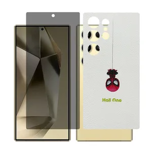 Glass Together model privacy screen protector for Samsung Galaxy S24 Ultra mobile phone with back cover sticker