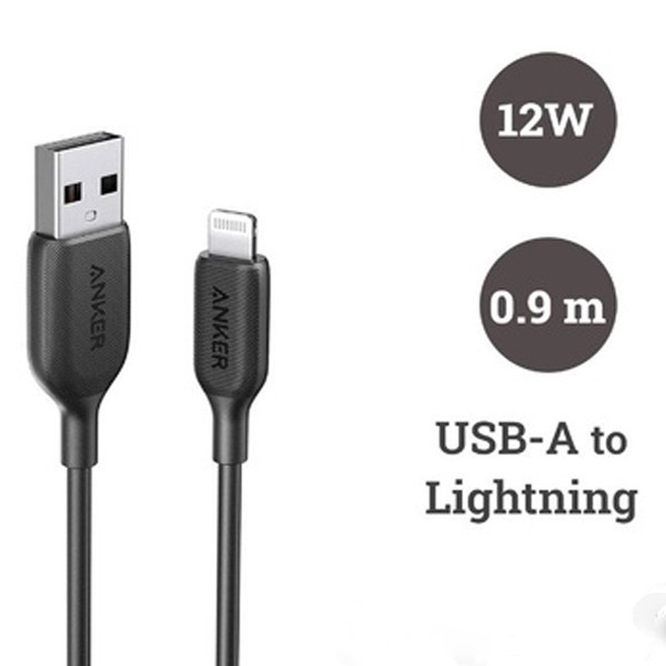 کابل تبدیل USB به لایتنینگ انکر مدل Anker PowerLine A8812 طول 0.90 متر