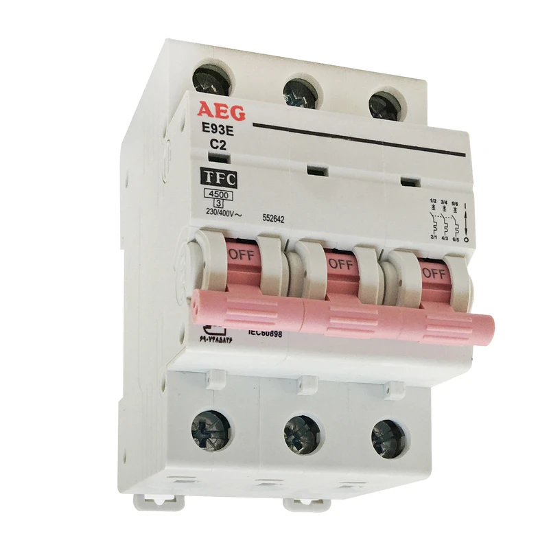 فیوز مینیاتوری سه فاز 2 آمپر آ ا گ مدل E93E کد C2