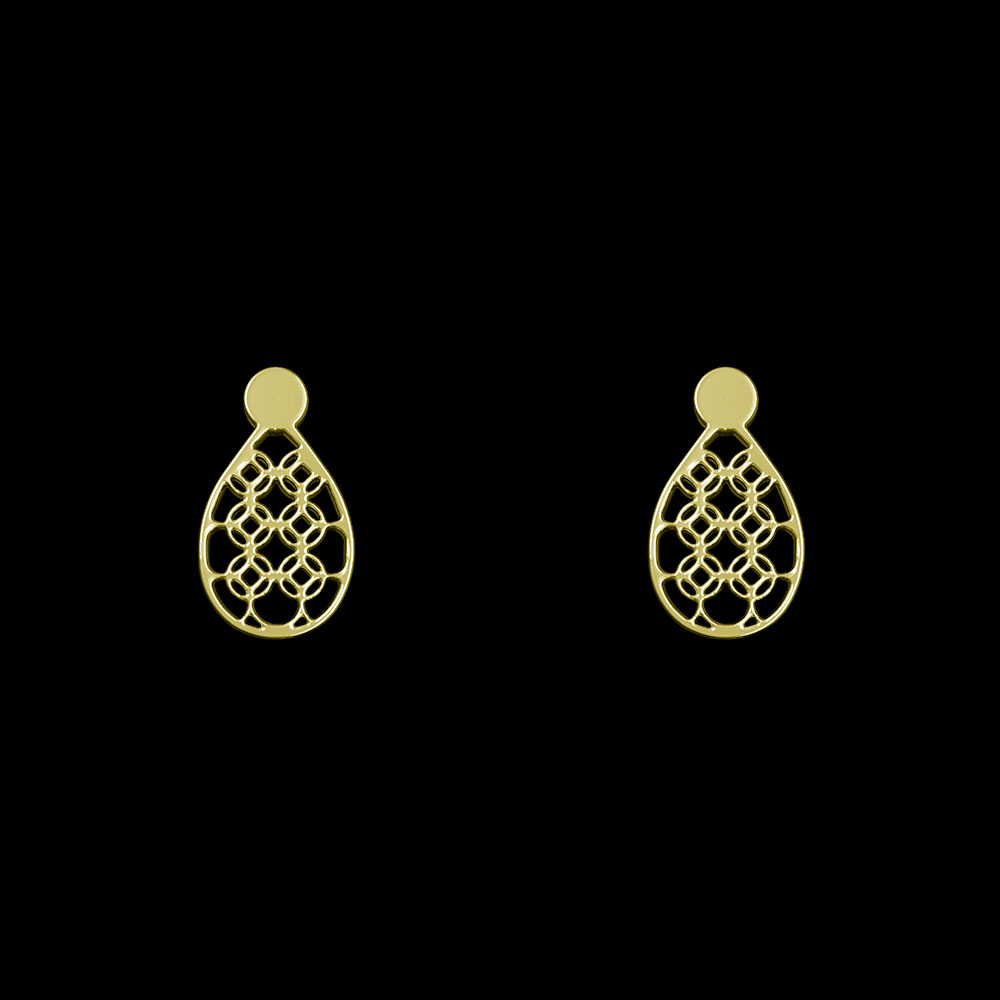 گوشواره طلا 18 عیار زنانه مدوپد مدل هندسی کد GA1-13162