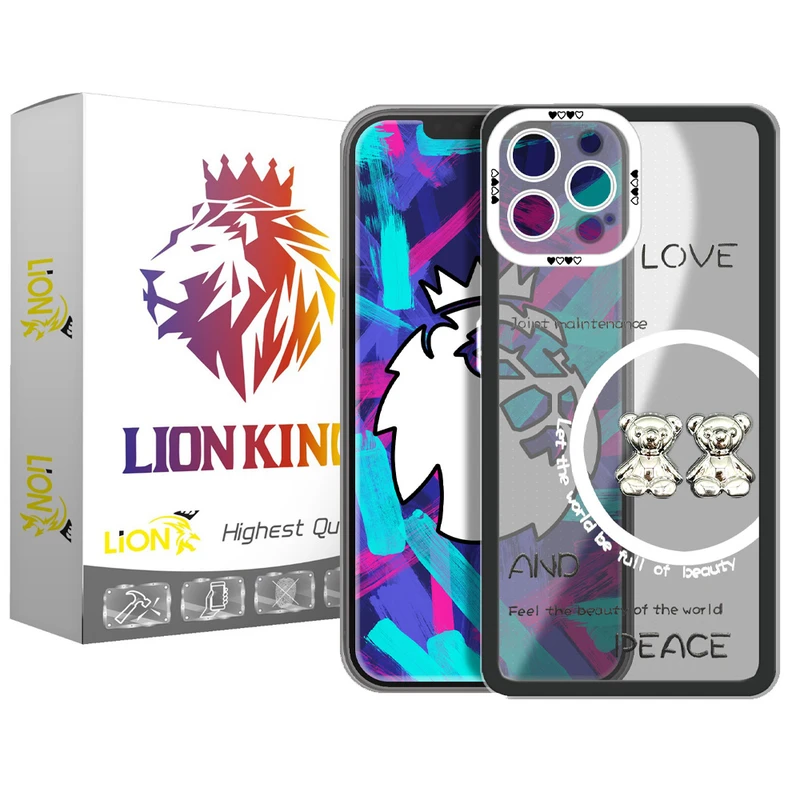 کاور لاین کینگ مدل دو خرسLOVE مناسب برای گوشی موبایل اپل IPhone 12 pro Max