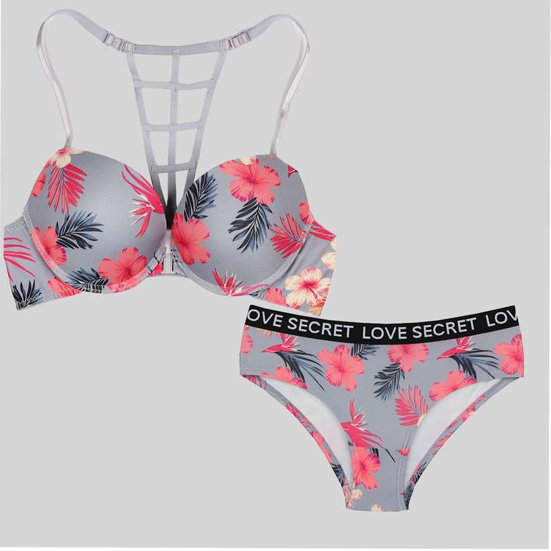 ست شورت و سوتین زنانه Love Secret کد 857 رنگ طوسی