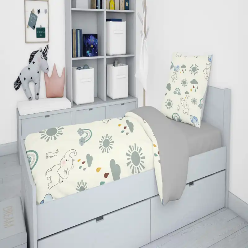 سرویس روتختی مدل فیل و رنگین کمان 4546 یکنفره 5 تکه