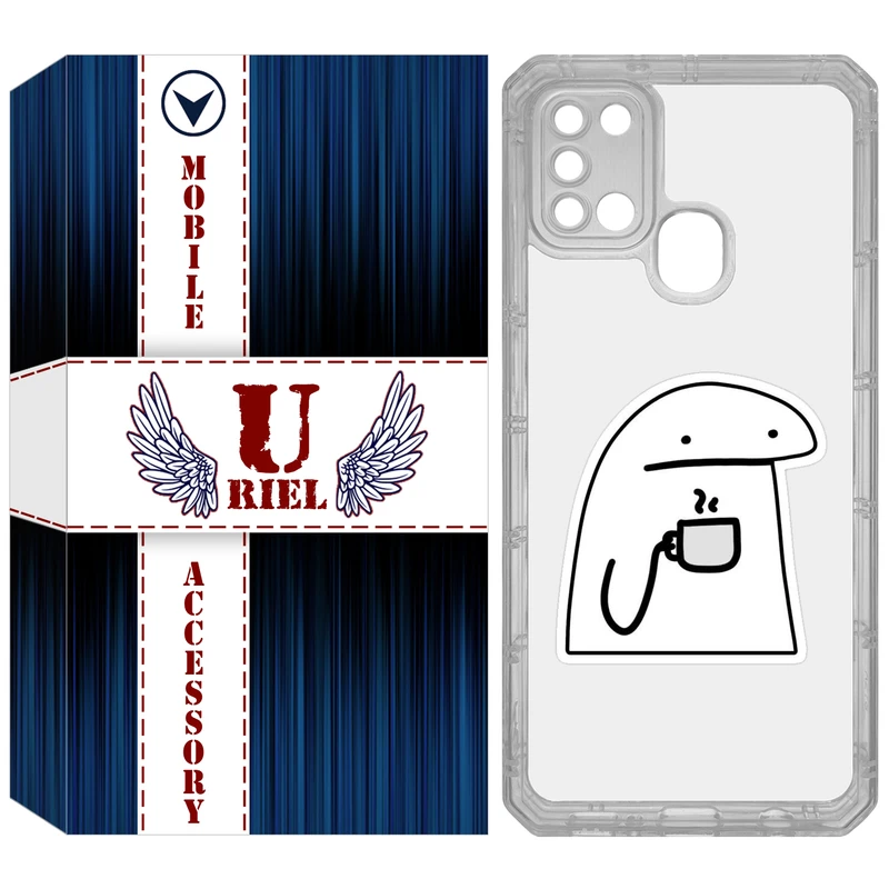 کاور یوریل قاب مدل Clear کد 79 طرح پوکرفیس مناسب برای گوشی موبایل سامسونگ Galaxy A21S