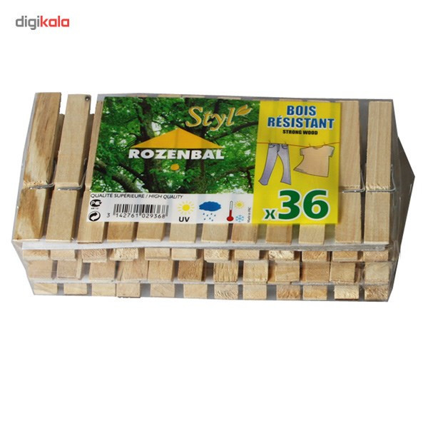 گیره لباس بامبو رزنبال کد 102936 بسته 36 عددی گیره لباس بامبو رزنبال کد 102936 بسته 36 عددی