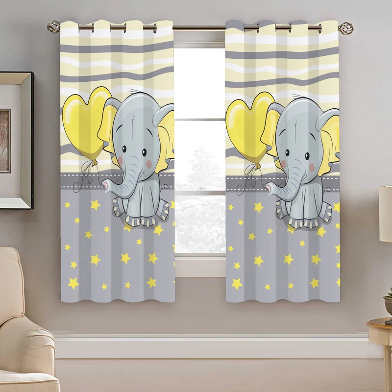 پرده نیروانا طرح فیل کودک مدل هازان کد 8346 سایز 140×200 سانتی متر