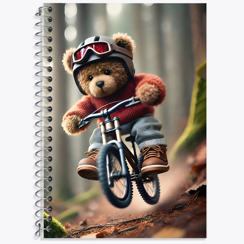 دفتر زبان 50 برگ خندالو مدل سه خط طرح خرس تدی کد F6857