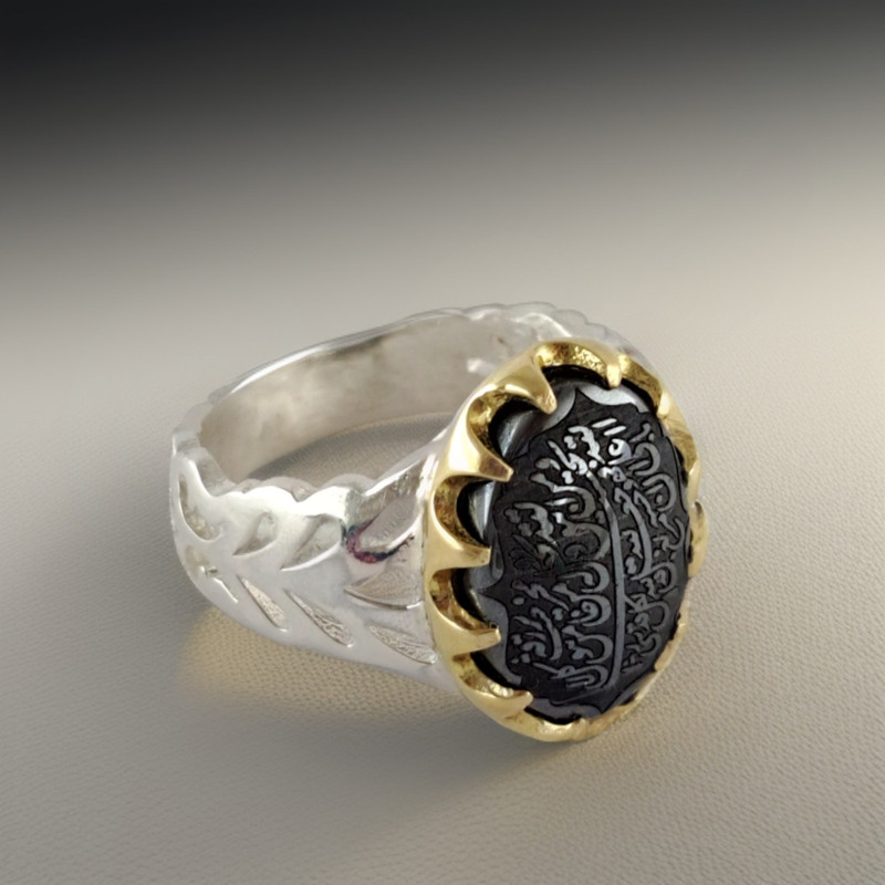 انگشتر نقره مردانه ملک زیور مدل حدید و من یتق الله کد 304