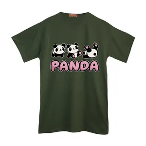 تی شرت لانگ آستین کوتاه زنانه مدل پاندا رنگ یشمی