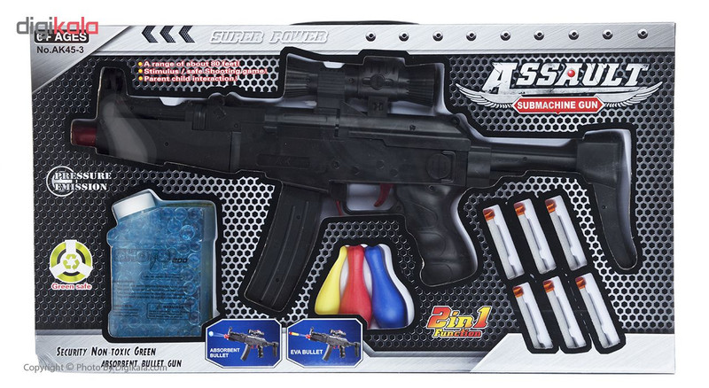 تفنگ اسباب بازی مدل ASSAULT SUBMACHINE GUN کد AK45-3