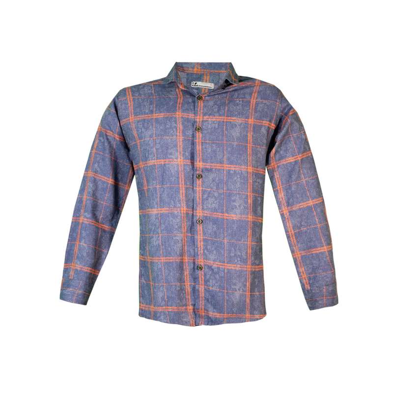 پیراهن آستین بلند مردانه مدل چهارخانه آبرنگی کد 102-16