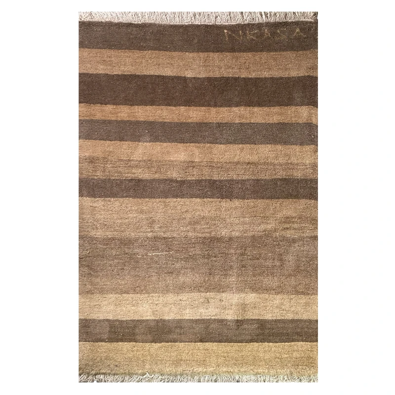 گبه دستبافت قشقایی سه و‌نیم متری زمینه کرم کد NKP.RJ159