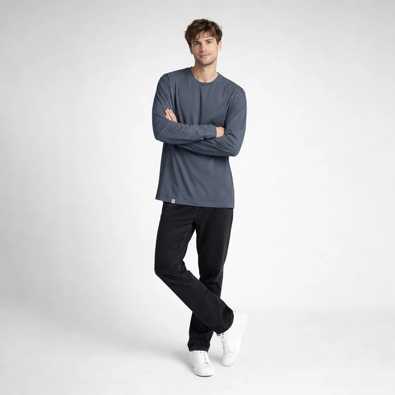 عکس شماره 4 : تی شرت آستین بلند مردانه باینت مدل 513-18 رنگ طوسی