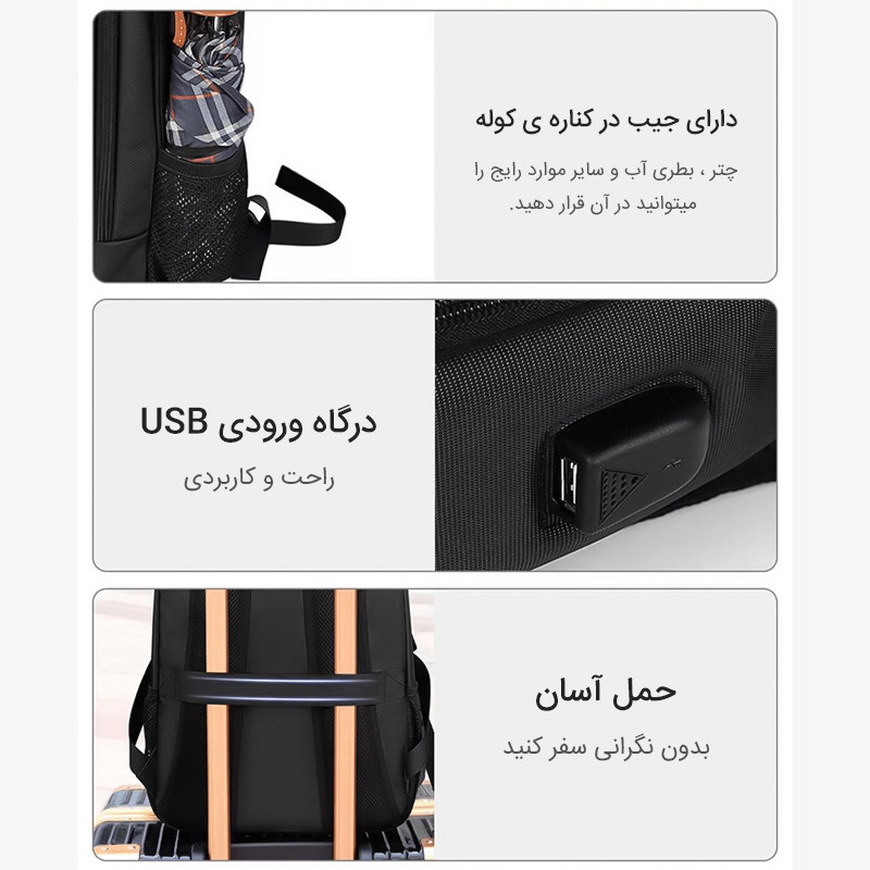 کوله پشتی لپ تاپ کوتتسی مدل 14016 مناسب برای لپ تاپ تا 16 اینچی