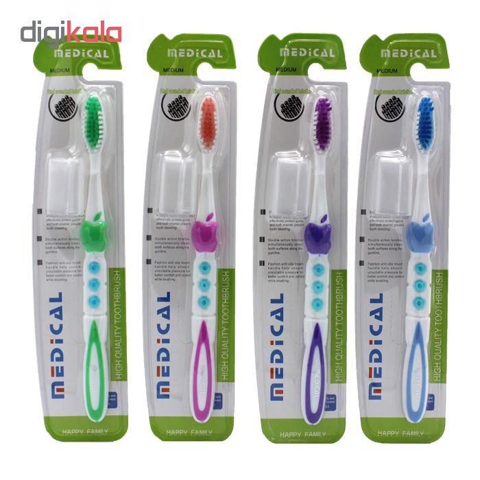 مسواک مدیکال مدل M-608 اپل پلاس با برس متوسط مسواک مدیکال مدل M-608 اپل پلاس با برس متوسط