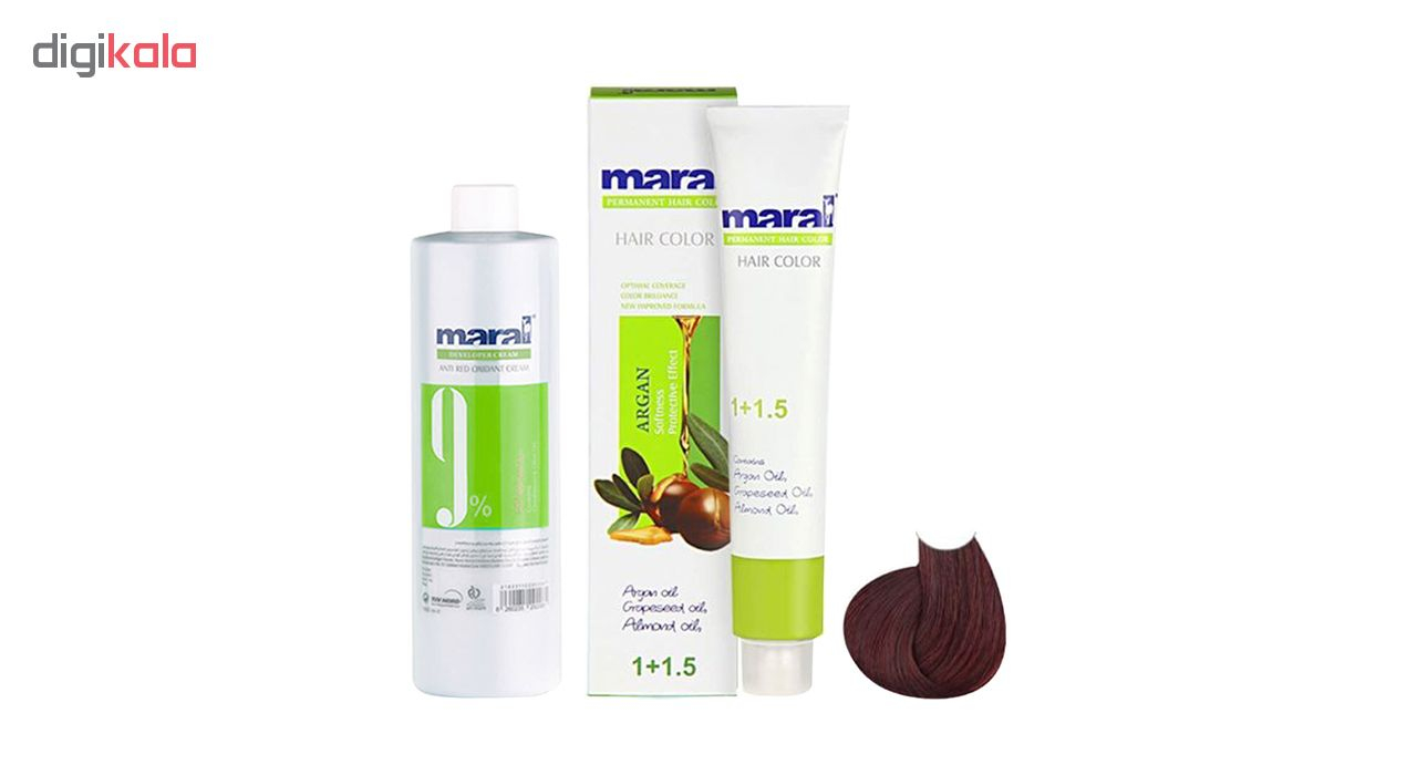 کیت رنگ مو مارال شماره 5.68 رنگ ماهاگونی شرابی روشن