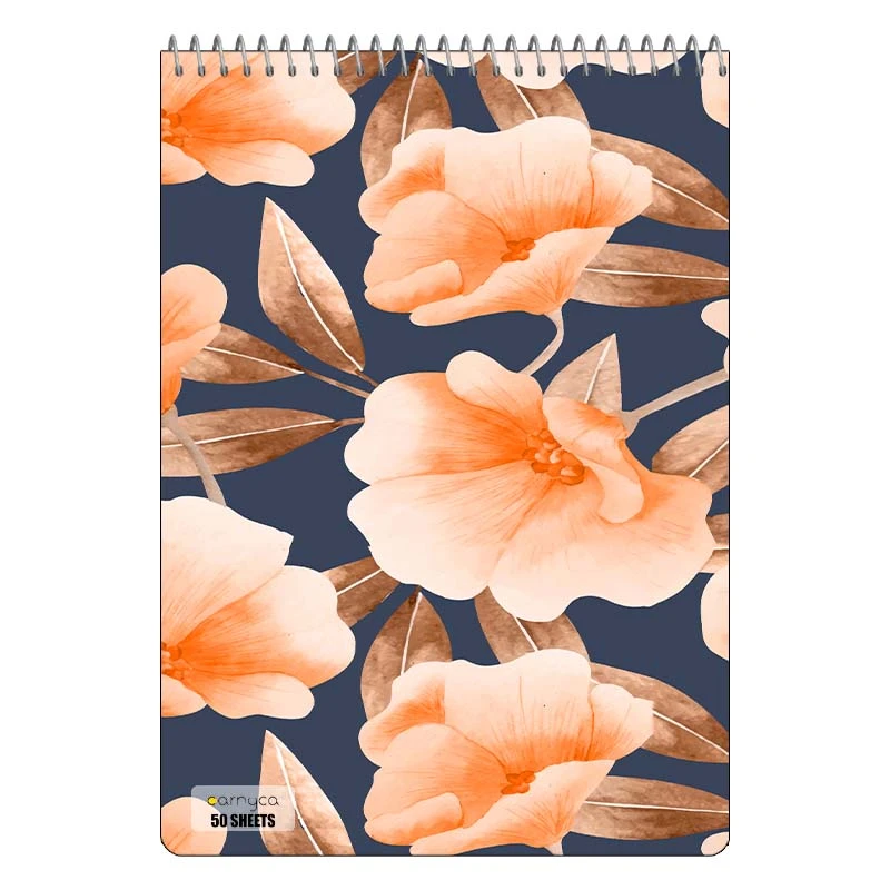 دفتر نقاشی 50 برگ سیمی کارنیکا طرح پترن گل دار Floral Pattern کد 73762