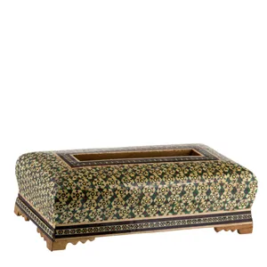 جعبه دستمال کاغذی خاتم کاری رستا طرح 1-12-101