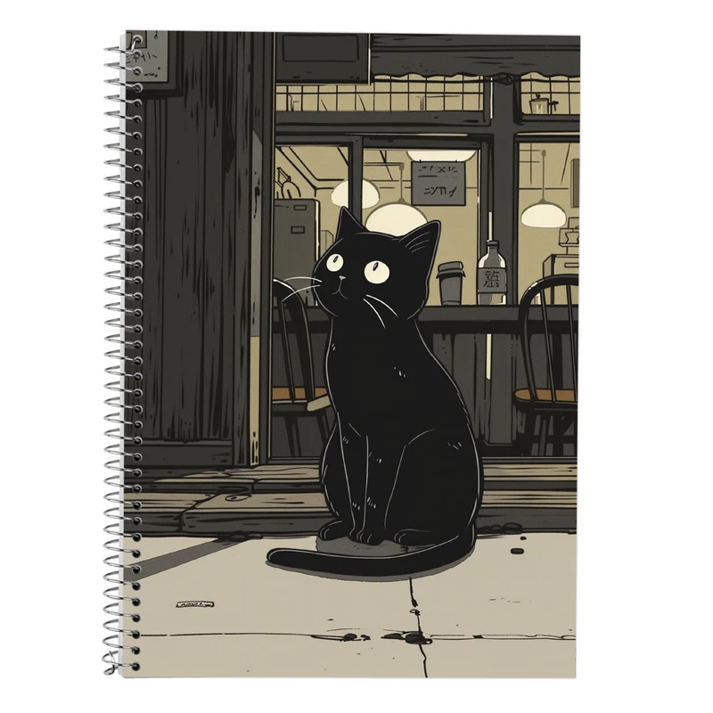 دفتر زبان 50 برگ مدوپد مدل سه خط طرح گربه کد DF14728