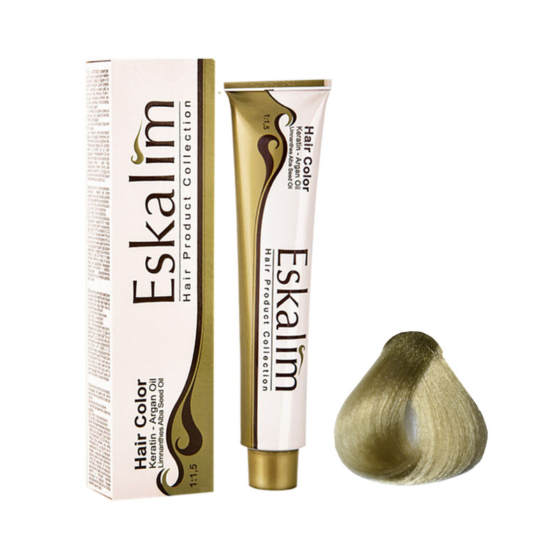 رنگ مو اسکالیم شماره 9.8 حجم 100 میلی لیتر رنگ بلوند زیتونی خیلی روشن